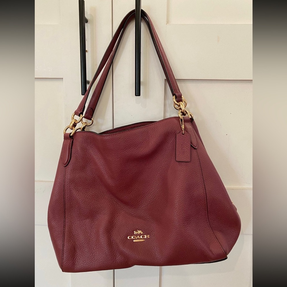 NWOT Coach Burgundy Leather Shoulder Bag